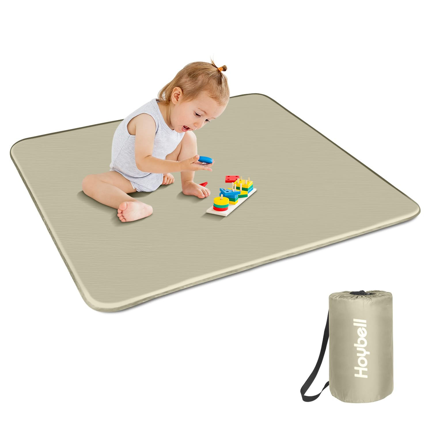 Baby Play Mat, 43x43 Inch Thicken Portable Self-Inflating Playmat for Kids Teepee Tent, Cushion B... | Amazon (US)