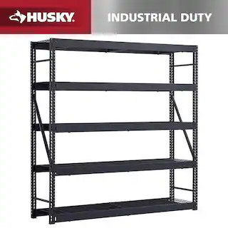 5-Shelf Metal Industrial Duty Freestanding Garage Storage Shelving Unit in Black (90 in. W x 90 i... | The Home Depot