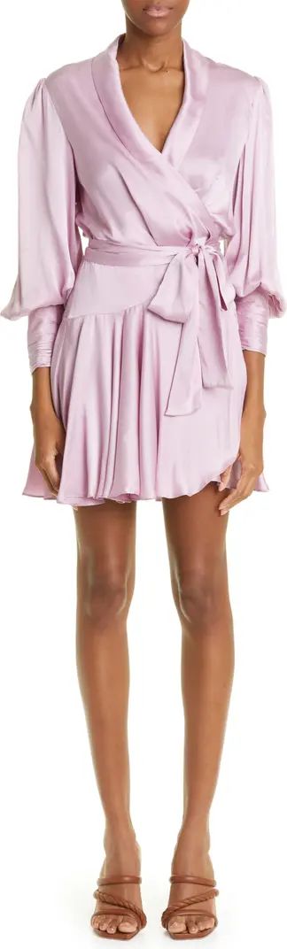 Balloon Sleeve Silk Wrap Dress | Nordstrom