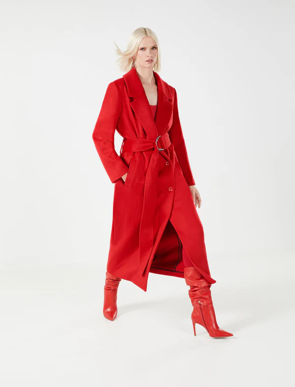 Oversized Double-Breasted Maxi Coat | BCBG Max Azria 