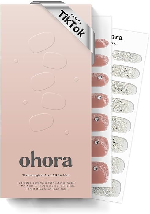 ohora Semi Cured Nail Strips (N Rose Mirage) - Works with Any UV/LED Lamps, Salon-Quality, Long L... | Amazon (US)