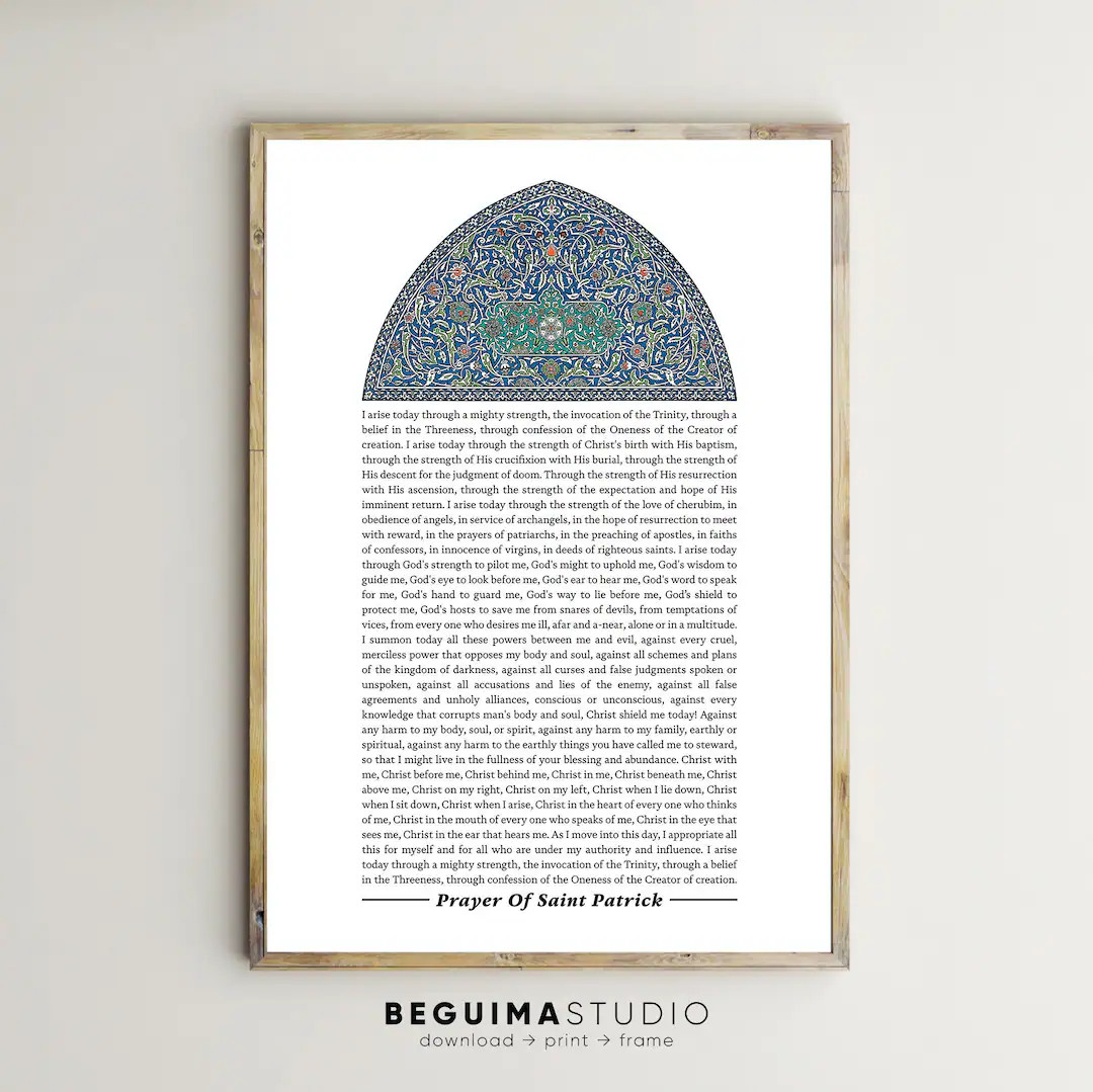 Prayer of St Patrick,saint Patrick's Breastplate,lorica of Saint Patrick,christian Print,catholic... | Etsy (US)