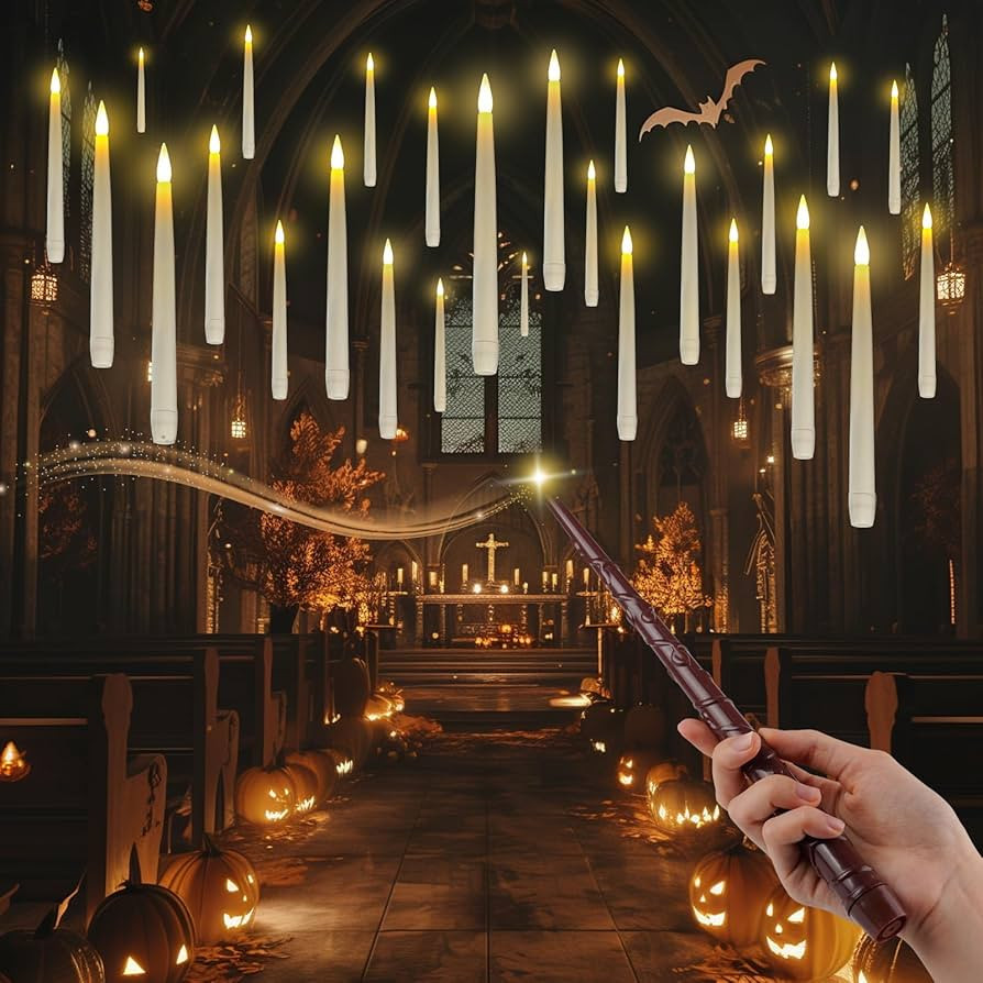 Homemory 20PCS Floating Candles with Wand Remote, Magic Hanging Candle with Timer, Flickering War... | Amazon (US)
