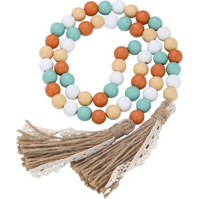 Fall Decorations Harvest Wood Bead Garland With Tassel, Home Farmhouse Tiered Tray Decor With Jute Rope Plaid Tassel Rustic Fall Décor For Mantle Porc | Wayfair North America