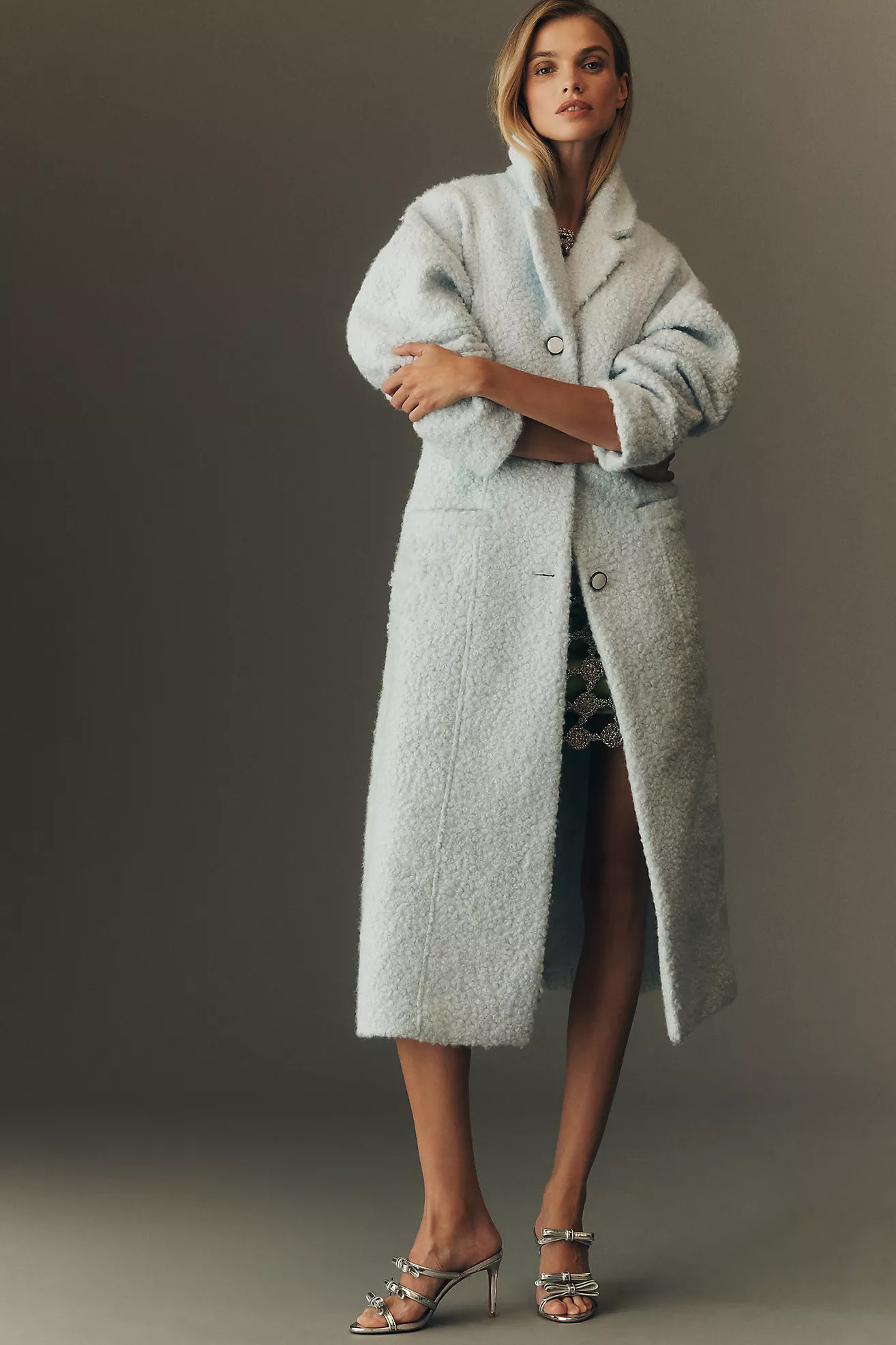 Maeve Tailored Bouclé Long Coat | Anthropologie (US)