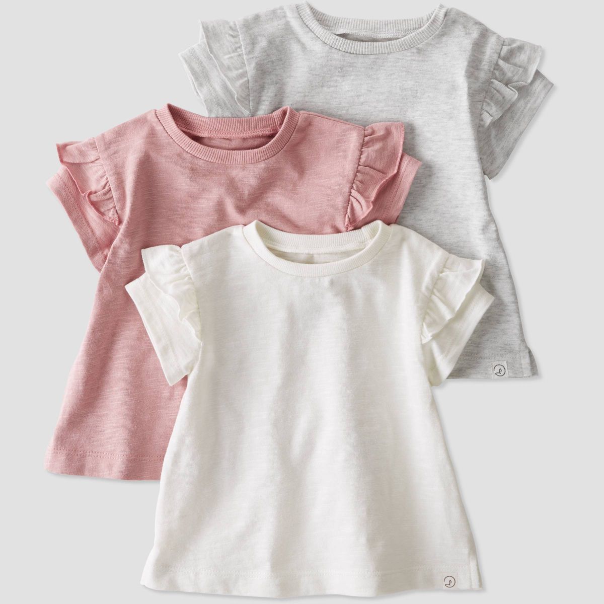 little Planet By Carter's Baby 3pk Whisper Rose T-Shirt - Pink/White/Gray | Target