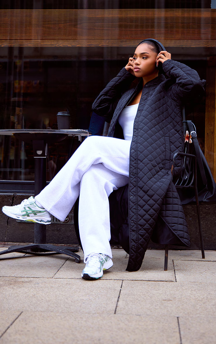 Black Maxi Quilted Coat | PrettyLittleThing UK