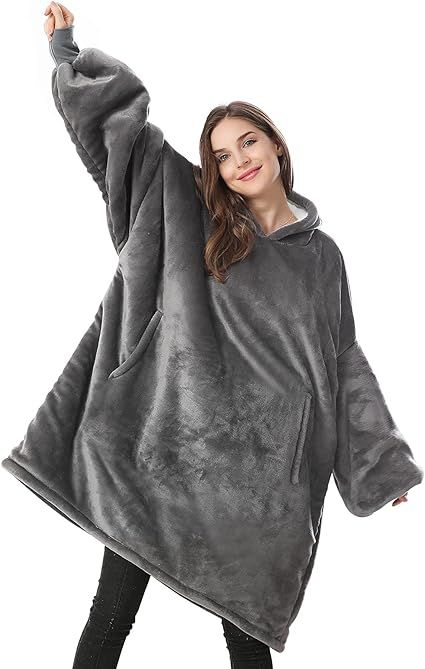 Wearable Blanket,Oversized Hoodie,Blanket Hoodie, w/ Cozy Warm Soft,Unisex Sherpa Blanket, Oversi... | Amazon (US)