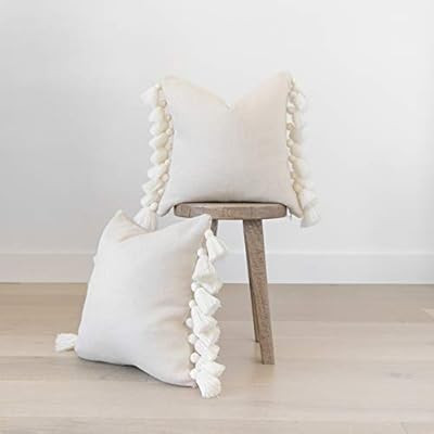 Woven Nook Decorative Throw Pillow Covers ONLY for Couch, Sofa, or Bed Set of 2 18 x 18 inch Mode... | Amazon (US)