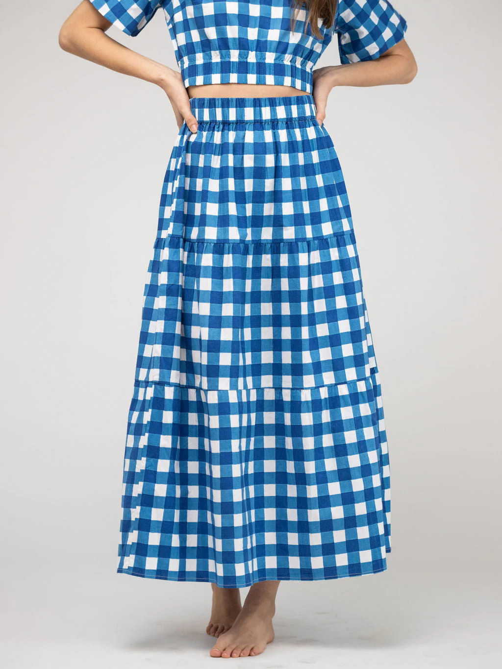 The Abby Skirt | Blue Check Block | Beau & Ro
