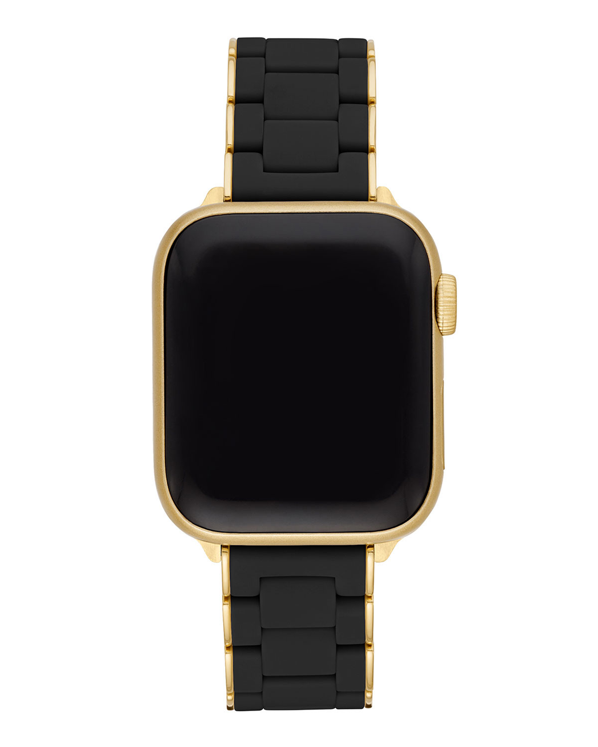 38/40mm Silicone-Wrapped Bracelet Band for Apple Watch, Black/Gold | Neiman Marcus