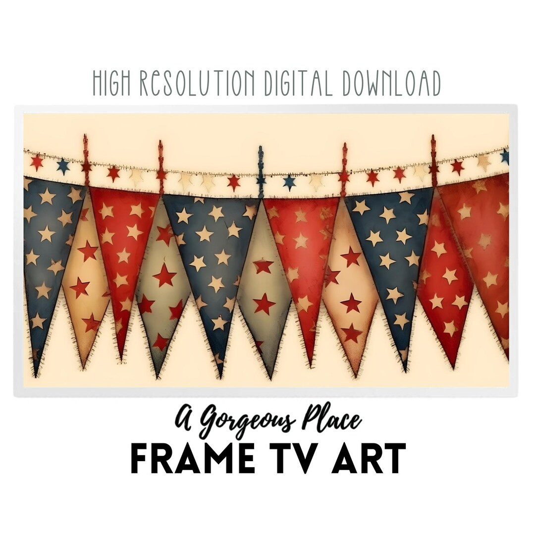 Frame TV Art Fireworks | Summer Tv Art | 4k Frame TV Art Vintage July 4 Artwork | Patriotic Folk ... | Etsy (US)