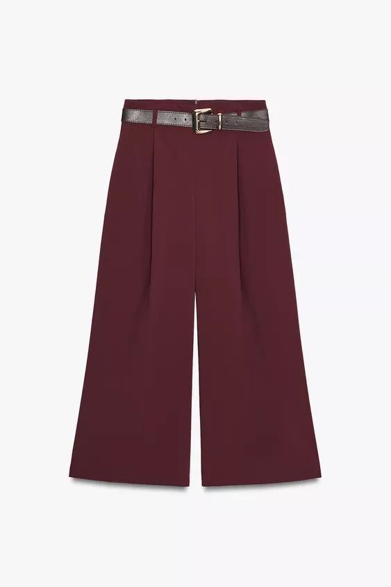 PLEATED BELTED PANTS | Zara US