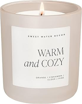 Sweet Water Decor Warm and Cozy Soy Candle - Orange, Cinnamon, Clove, and Pine Scented Candle for... | Amazon (US)