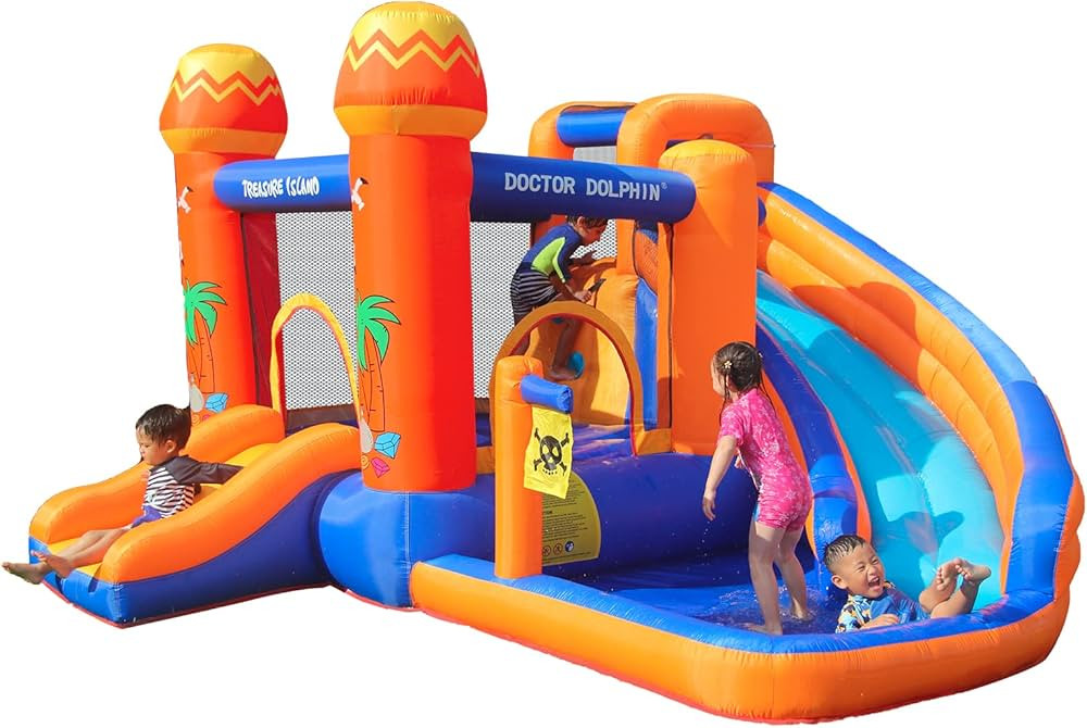 Inflatable Water Slide, Toddle Bouncy House with Blower, Water Bounce House for Wet and Dry with ... | Amazon (US)