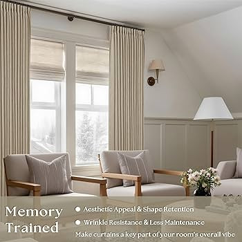 Dark Flax Linen Curtains 120 Inches Long for Living Room Bedroom Pinch Pleated Back Tab Privacy C... | Amazon (US)