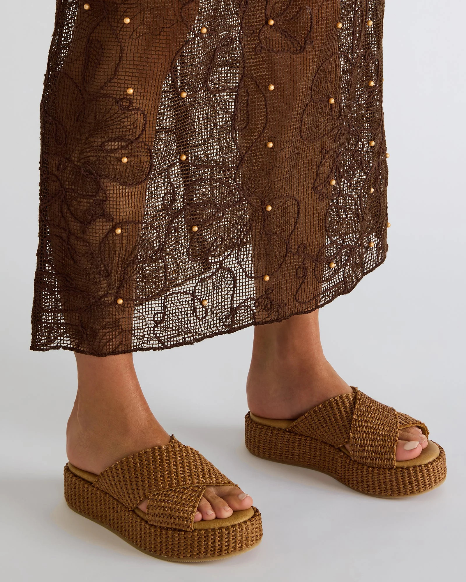 TULUM Brown Raffia Platform Flatform Women's Sandal | Steve Madden (US)