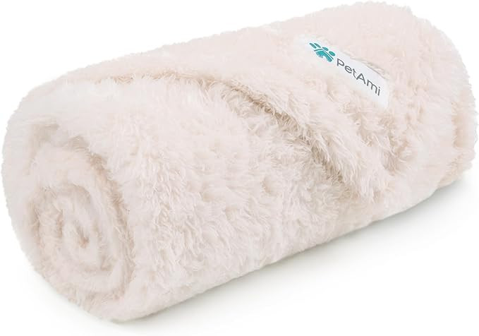 PetAmi Dog Blanket for Small Dogs Beige, Fluffy Soft Puppy Blanket, Sherpa Fleece Cat Blanket for... | Amazon (US)