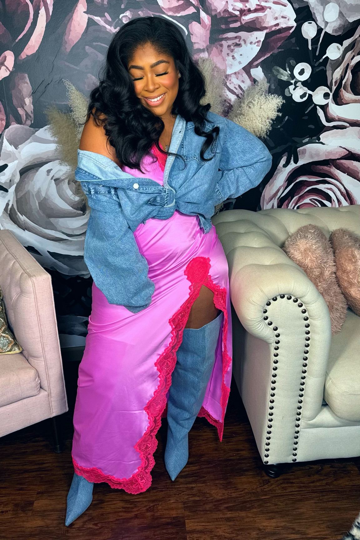 Such a comfy yet glamorous look! I love a slip dresss

#LTKstyletip #LTKbeauty #LTKmidsize