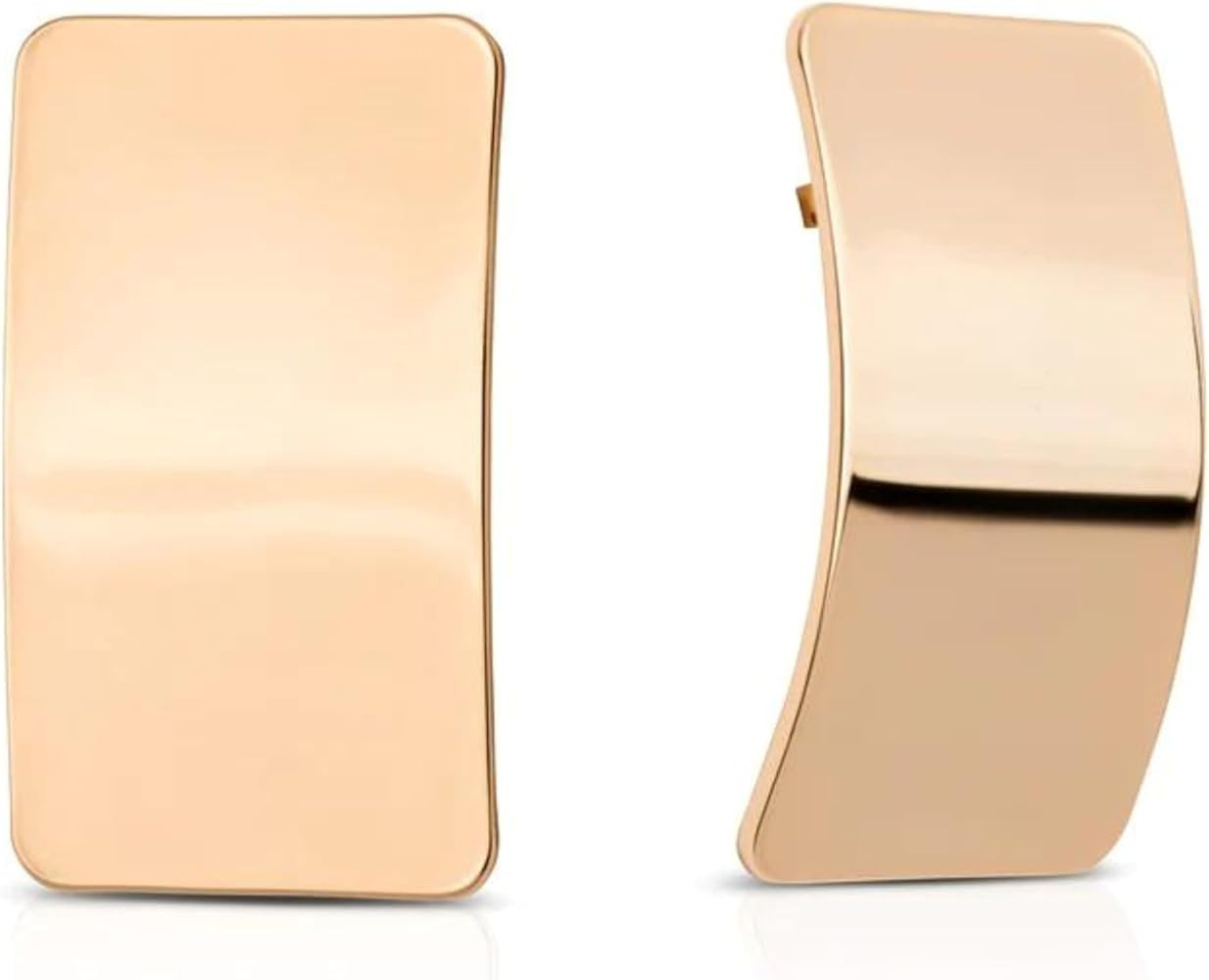 Ettika Gold Earrings For Women. Stud Earrings. Minimal Rounded Square, 18k Gold Or Rhodium Plated... | Amazon (US)