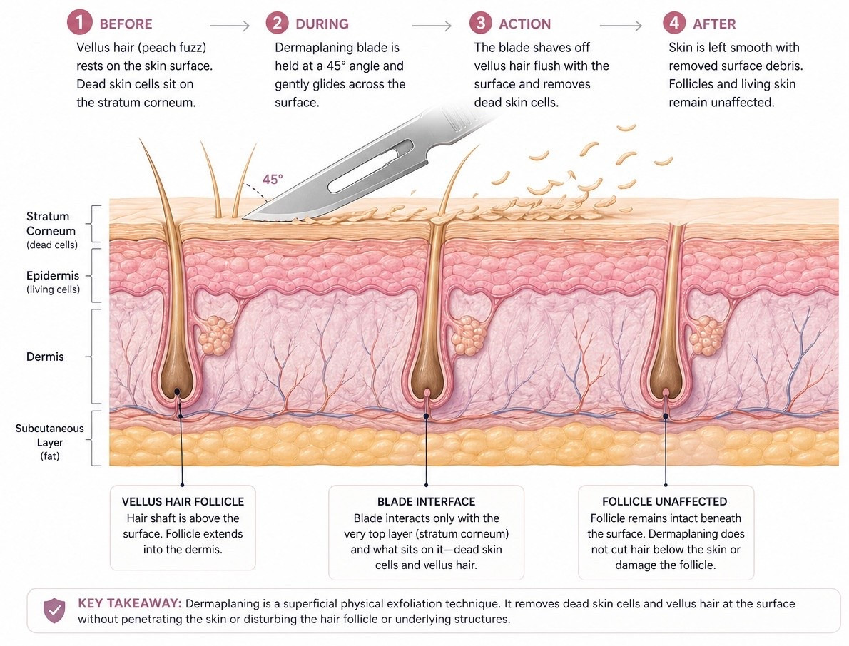 Let’s clear the air (and the dead skin cells, and the peach fuzz). 🔪✨ There is a lot of fear-mongering about dermaplaning, but the anatomy doesn't lie. As you can see, we are purely working on the stratum corneum—the "dead" neighborhood of your skin. We aren't touching the follicles; we’re just sweeping away the debris so your products can actually penetrate. Swipe to see the science of the shave.

• Tags: #skintech #dermaplaning #skincareeducation #beautyscience #TheIngredientEdit #GlossBureau #skincarehacks

#LTKMothersDay #LTKBeauty #LTKOver40