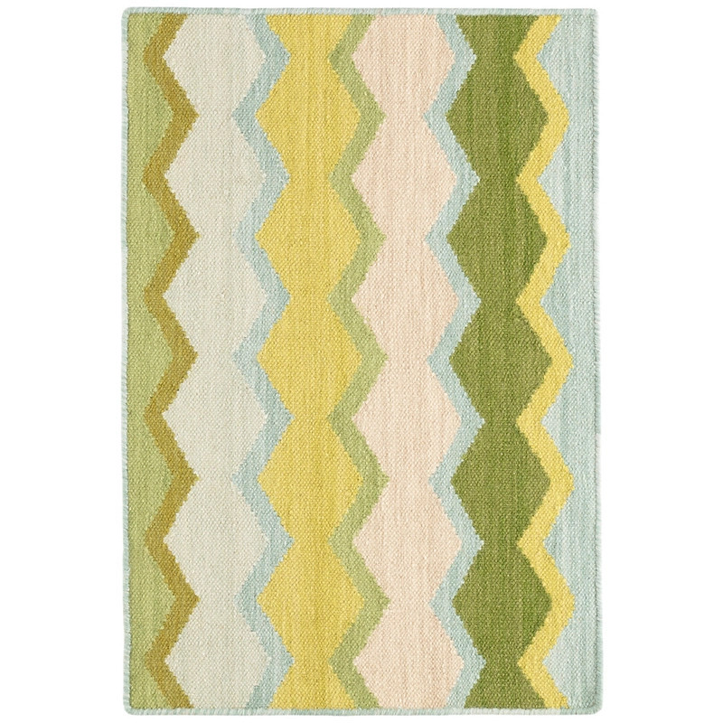 Safety Net Green Handwoven Wool Rug | Annie Selke