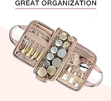 Travel Toiletry Bag, Bagsmart Large Makeup Cosmetic Bag Water-resistant Travel Organizer for Full... | Amazon (US)