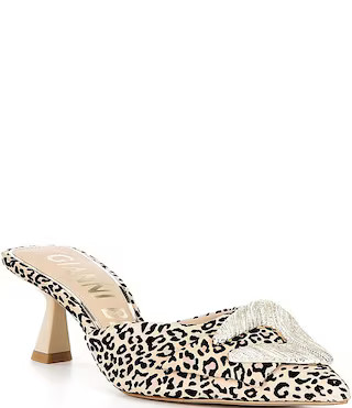 Gianni Bini Wendella Leopard Print Suede Buckle Ornament Dress Mules | Dillard's | Dillard's