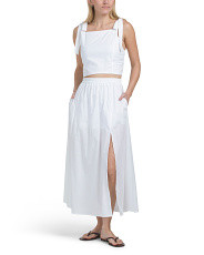 2pc Tie Shoulder Top With Poplin Skirt Set | The Vacation Shop | Marshalls | Marshalls