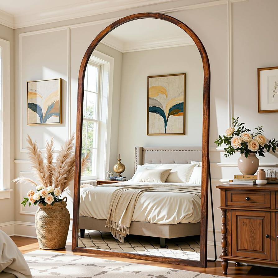 Full Length Mirror 82"\u00d744" Floor Mirror Standing Tall Mirror, Arched Stand up Large Wall Mir... | Amazon (US)