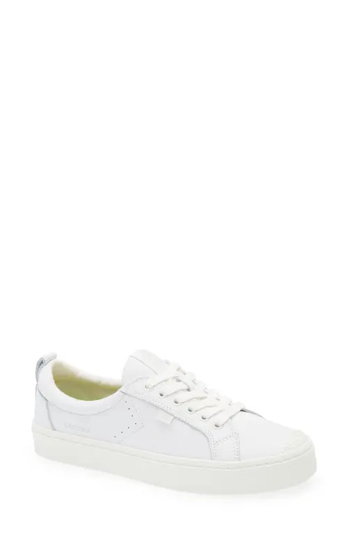 Cariuma OCA Low Cap Tie Sneaker in White at Nordstrom, Size 5.5 | Nordstrom