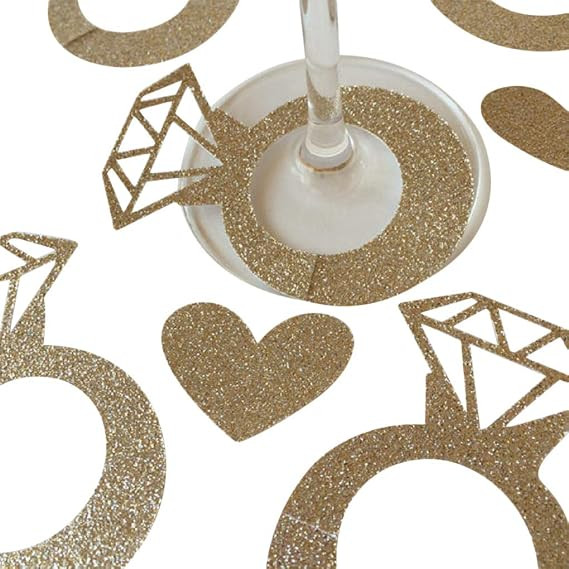 Various Designs of Wine Glass Ring Markers Cards-20 Pieces Lips/Ring for Birthday/Bridal Shoers/W... | Amazon (US)