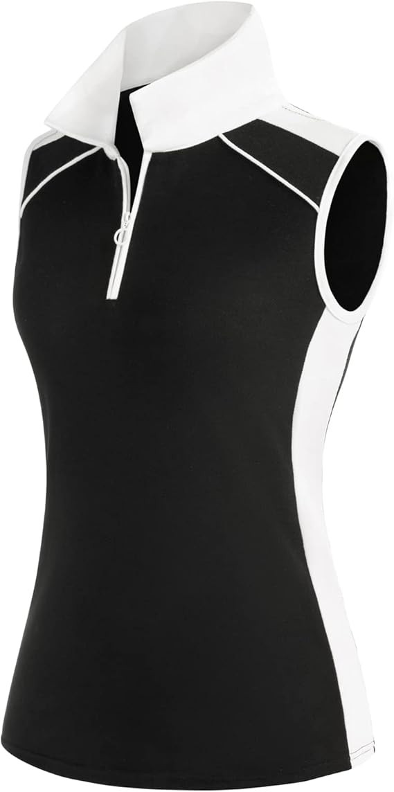 JACK SMITH Womens Sleeveless Golf Polo Shirt Moisture Wicking Tennis Shirts Colorblock Cotton Ath... | Amazon (US)