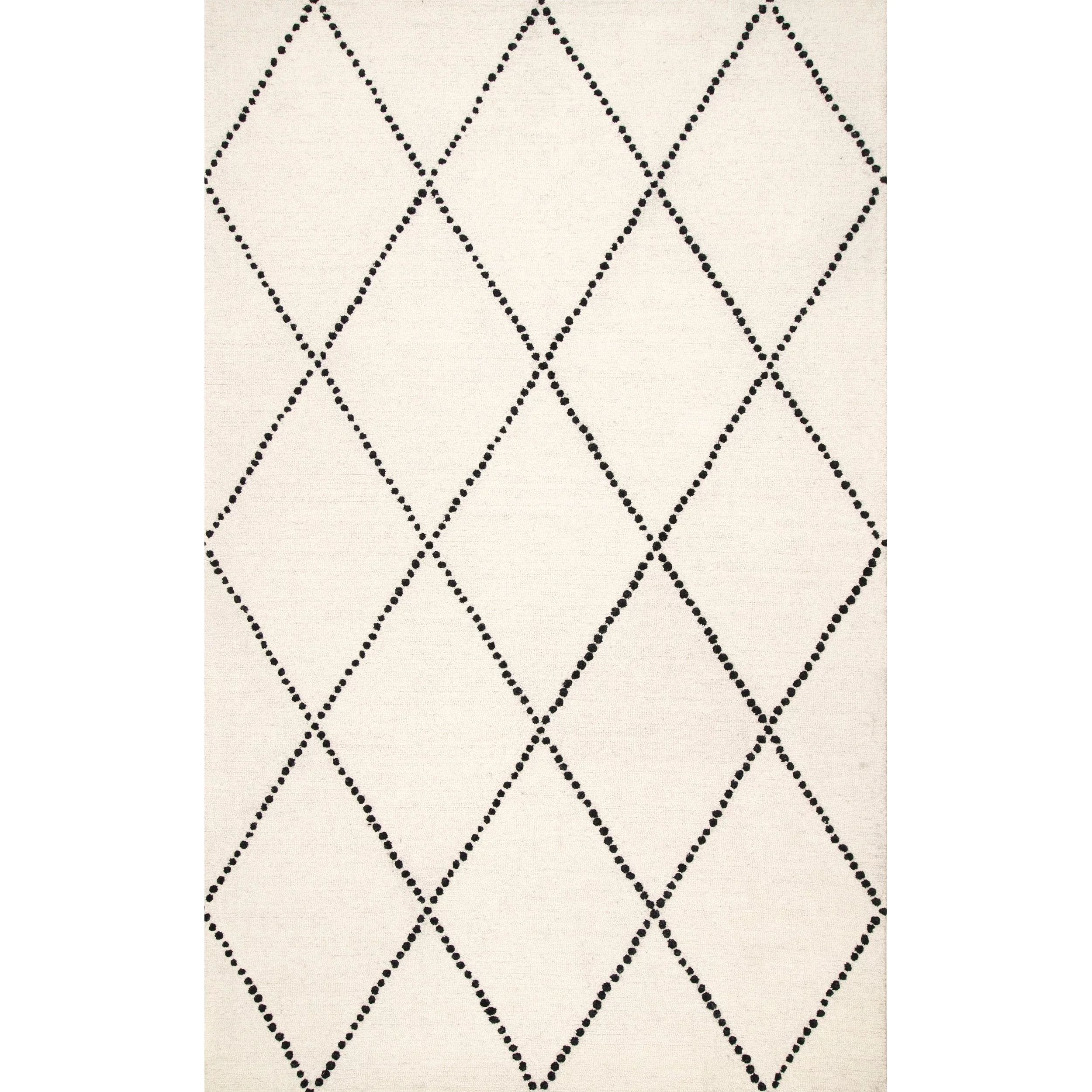 nuLOOM Dotted Diamond Trellis Wool Area Rug, 6' x 9', Ivory | Walmart (US)