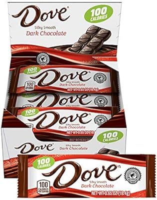 Dove 100 Calories Dark Chocolate Candy Bar 0.65-Ounce Bar 18-Count Box | Amazon (US)