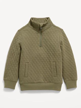Long-Sleeve Unisex Quarter-Zip Quilted Sweatshirt for Toddler | Old Navy (US)