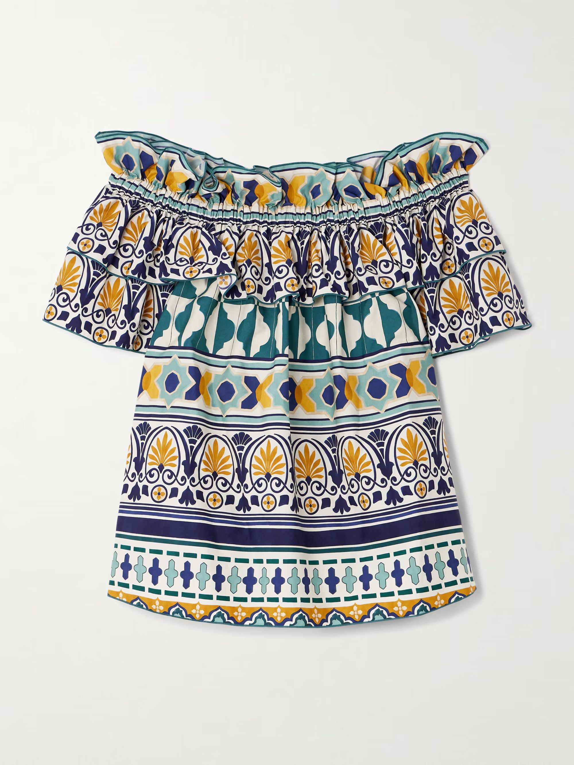 Breakfast ruffled printed cotton-poplin top | NET-A-PORTER (US)