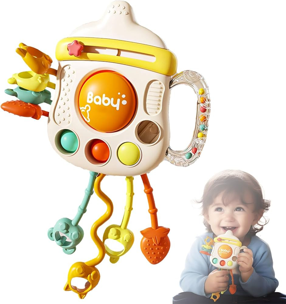 Montessori Baby Sensory Toys for 6-12 Months, Silicone Pull String Teething Toy, Infant Fidget Tr... | Amazon (US)