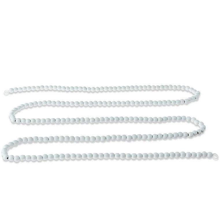 White Wooden Bead Christmas Garland, 9 ft, by Holiday Time | Walmart (US)