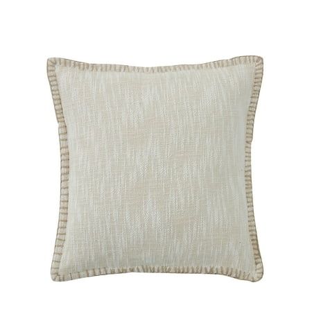 My Texas House Weston Woven Cotton Slub Square Decorative Pillow Cover, 20"" x 20"", Beige | Walmart (US)