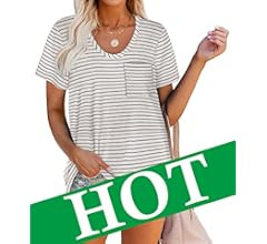 WIHOLL Women Summer T Shirts Short Sleeve Rounded V Neck Pocket Tee Tops | Amazon (US)