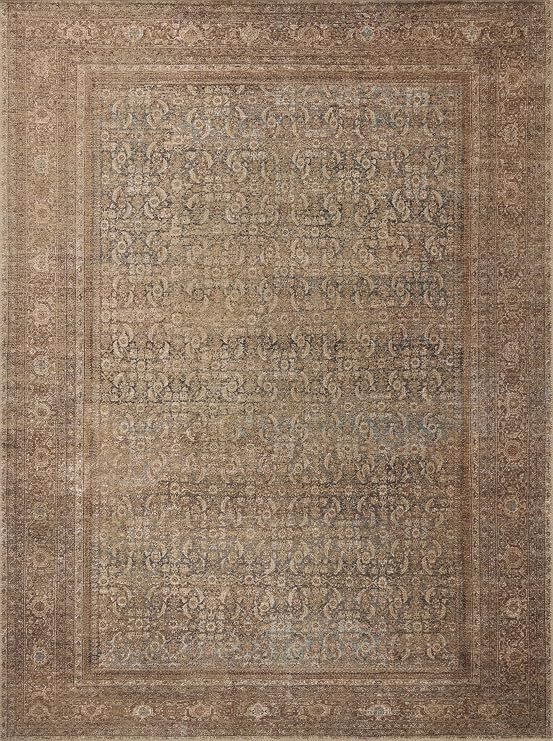 Loloi Amber Lewis Cambria Collection CBR-07 Ocean/Bark 8'-6" x 11'-6" Area Rug Jute, Neutral, Vin... | Amazon (US)