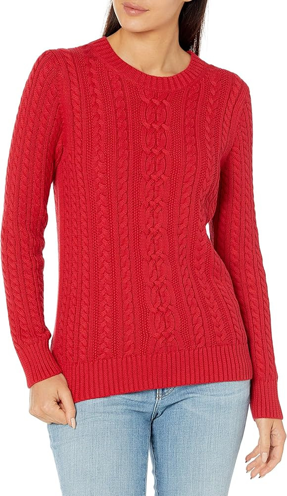 Amazon Essentials Women's Soft Fisherman Cable Long-Sleeve Crewneck Sweater (Available in Plus Si... | Amazon (US)