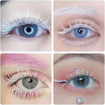 outopen White False Eyelashes Halloween White Eye lashes Extension Tools Anime Cosplay Makeup Nat... | Amazon (US)