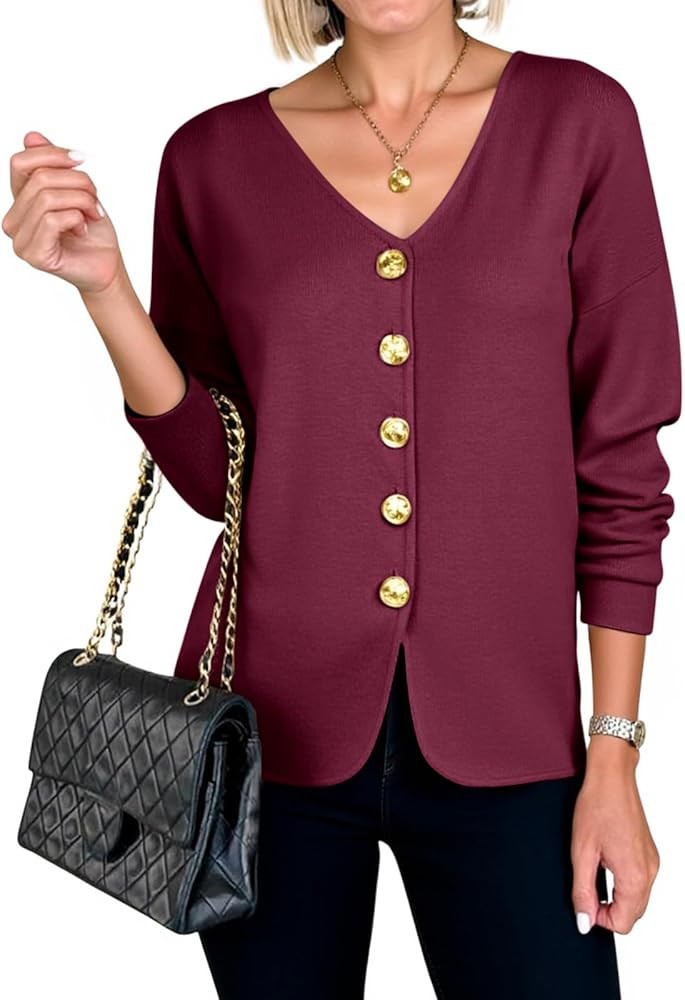 Cicy Bell Womens Button Up Cardigan Sweaters Blazer Trendy Lightweight V Neck Long Sleeve Sweater... | Amazon (US)
