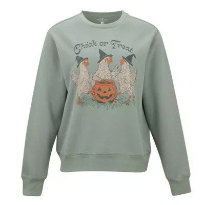 Blue Mountain Women's Halloween Chick Or Treat Graphic Fleece Sweatshirt | Tractor Supply
