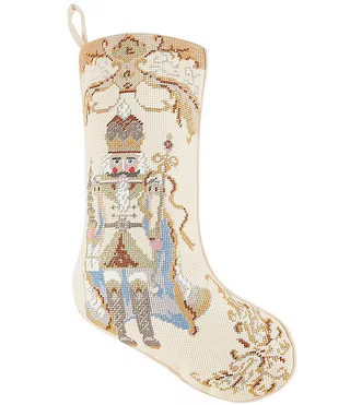 Nutcracker Needlepoint Embroidered Holiday Stocking | Dillard's