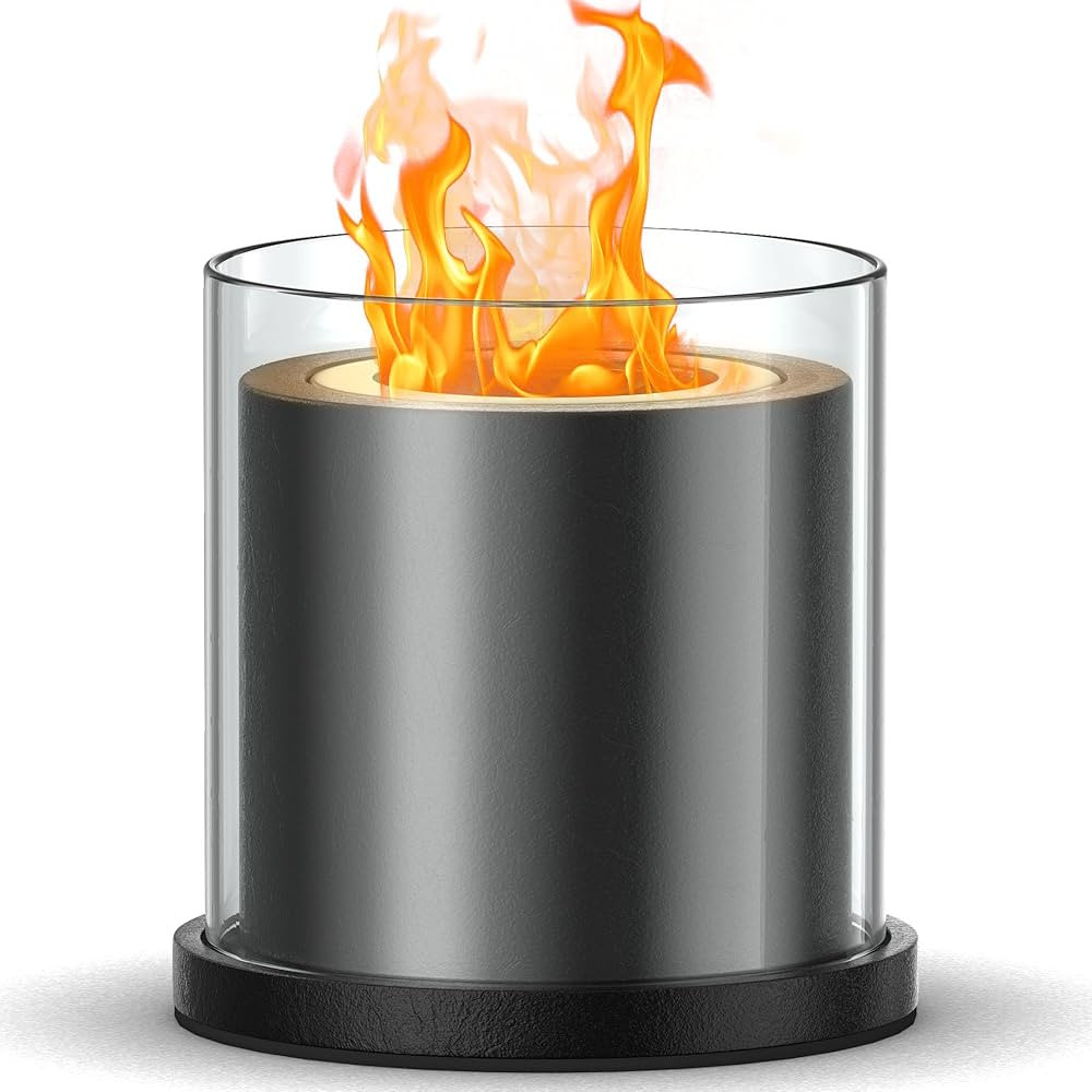 Ryhpez Tabletop Fire Pit Smokeless, Indoor Fire Pit Table Top Ethanol Fireplace, Concrete Small F... | Amazon (US)