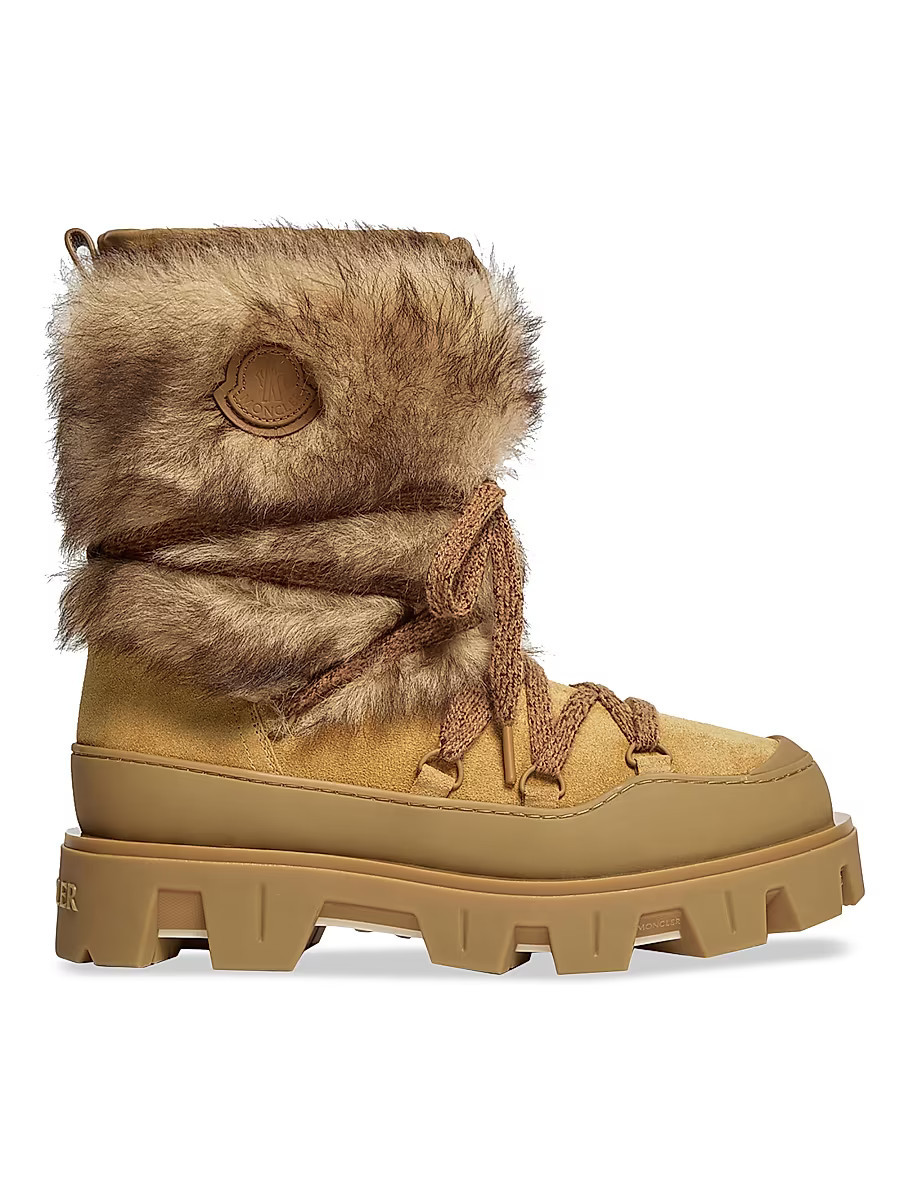 Women's Peak Après Boots in Suede and Shearling - Camel Beige - Size 6.5 | Saks Fifth Avenue