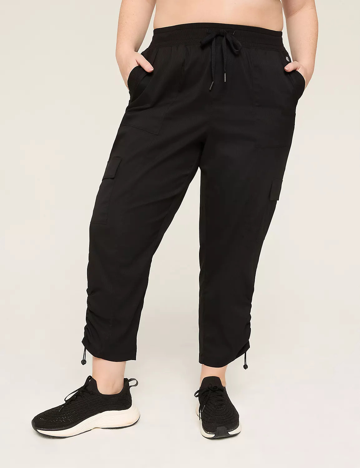 LIVI Woven Crop Bungee-Detail Pant | Lane Bryant (US)